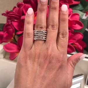 Swarovski crystal multi band cocktail ring